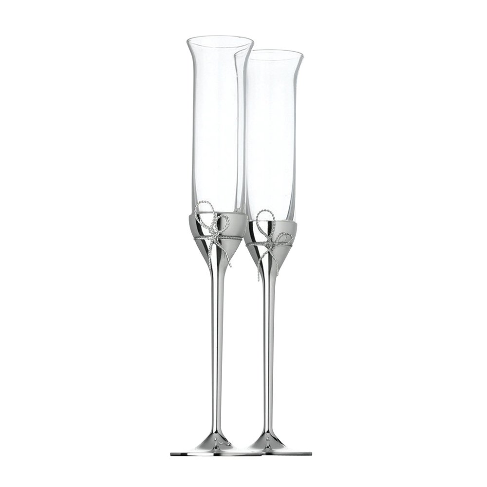 Vera Wang Love Knots Silver Giftware Toasting Flute Pair Vera Wang Love Knots Silver Giftware Toasting Flute Pair