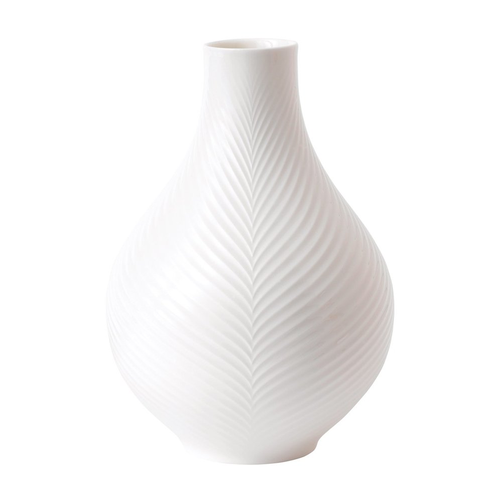 White Folia Bulb Vase 23cm White Folia Bulb Vase 23cm