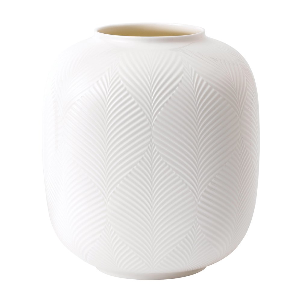 White Folia Round Vase 21cm White Folia Round Vase 21cm