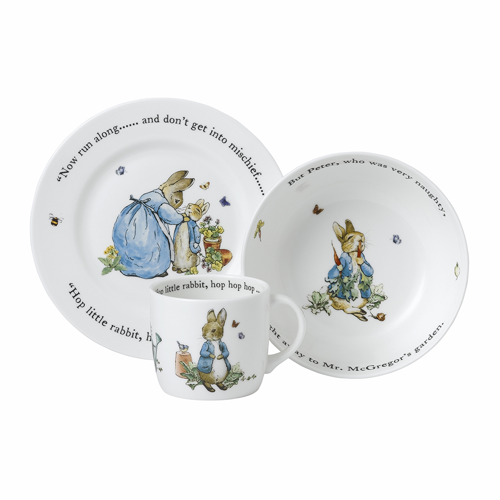 Peter Rabbit 3 Piece Set Blue Peter Rabbit 3 Piece Set Blue