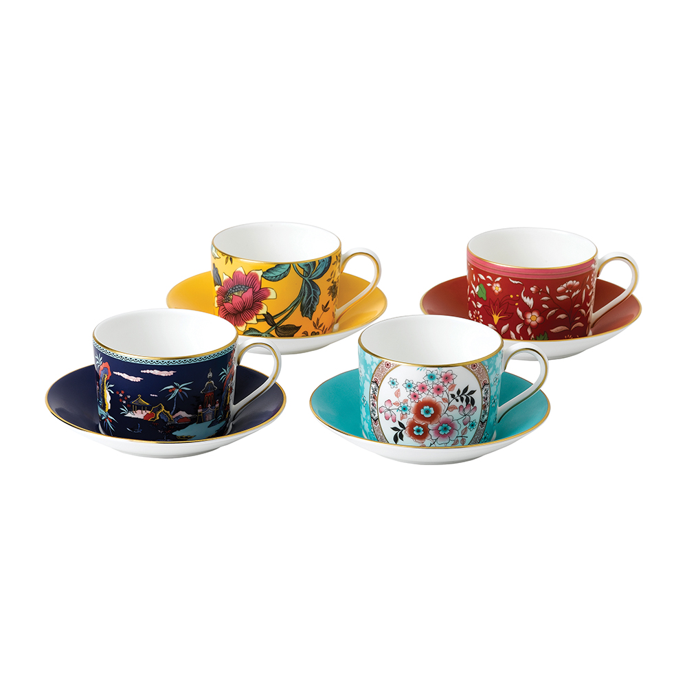 Wonderlust Teacup & Saucers Set of 4