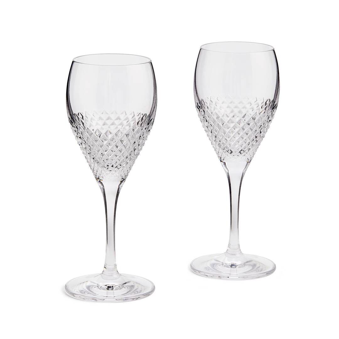 Vera Wang Diamond Mosaic White Wine Pair