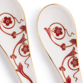 Renaissance Red Chinese Soup Spoon Set of 2 details