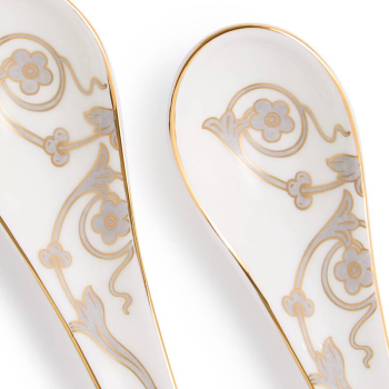 Renaissance grey Chinese Soup Spoon Set of 2 details