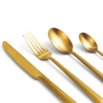 Lunar Cutlery 16 Pieces Gold zoom in