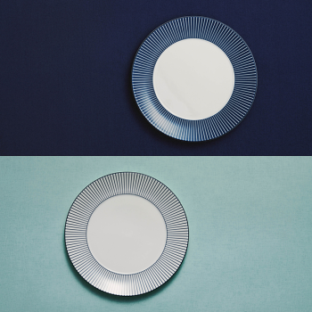 GIO Plate 23cm Pinstripe Blue lifestyle