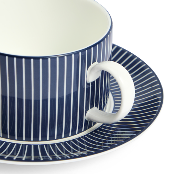 GIO Teacup Saucer Pinstripe Blue