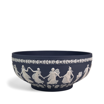 Iconic Prestige Dancing Hours Bowl White on Blue