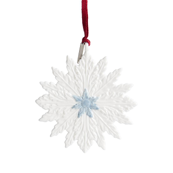 Festive Winter Ornament White & Blue