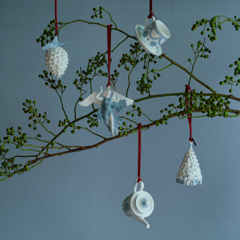 Festive Festivity Ornament White & Blue