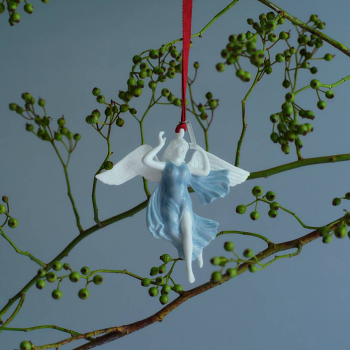 Festive Peace Ornament White & Blue