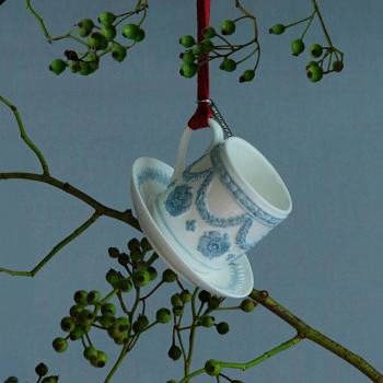 Festive Ritual Ornament White & Blue