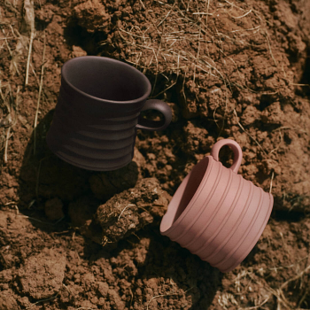 JW Anderson Mug Pair Dark Brown/ Terracotta
