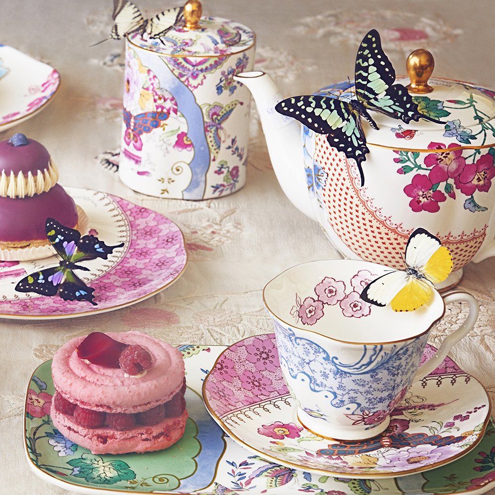 Butterfly Bloom Teaware Set Of 4 Plates 20cm