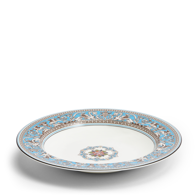 Florentine Turquoise Rim Soup 23cm