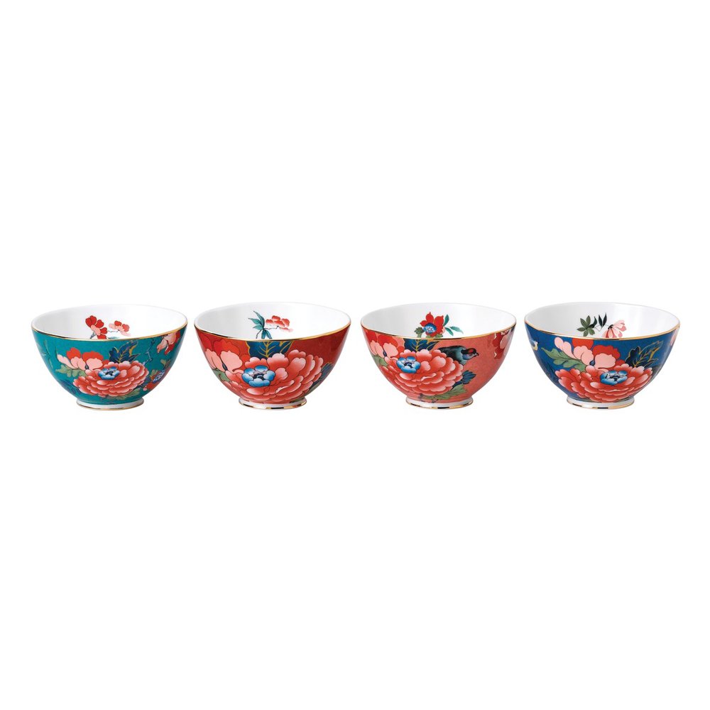 4 Piece Ceramic Ice Cream Bowl Set 
