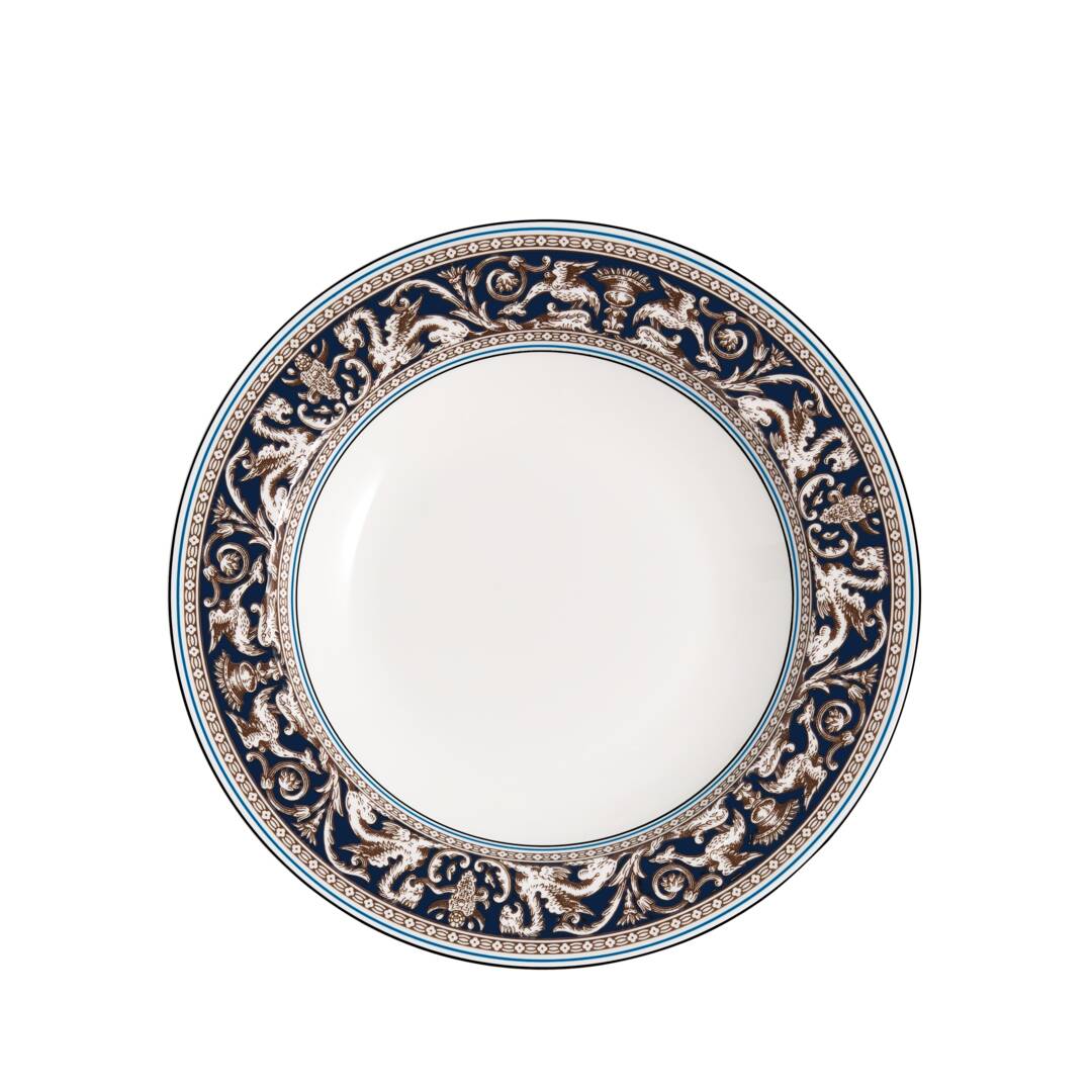 Florentine Navy Rim Soup 22.8cm