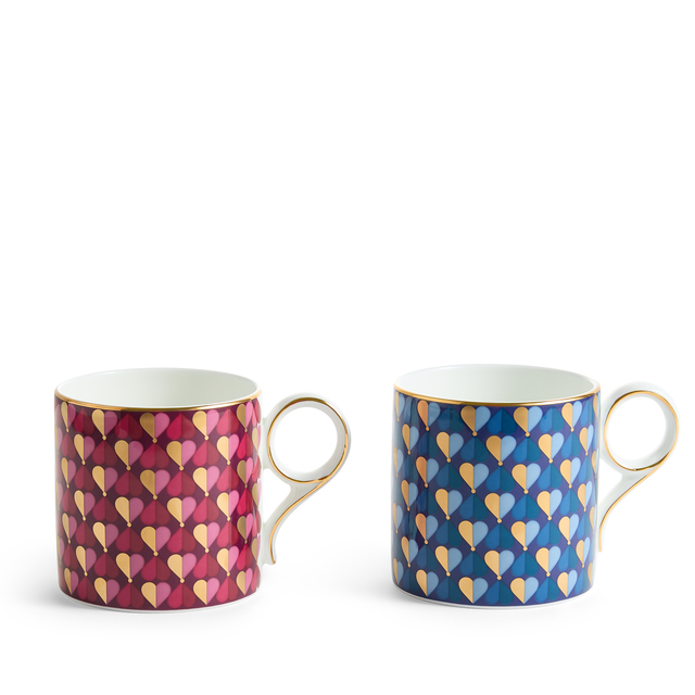 Love Mug 330ml Magenta/Aegean Set of 2