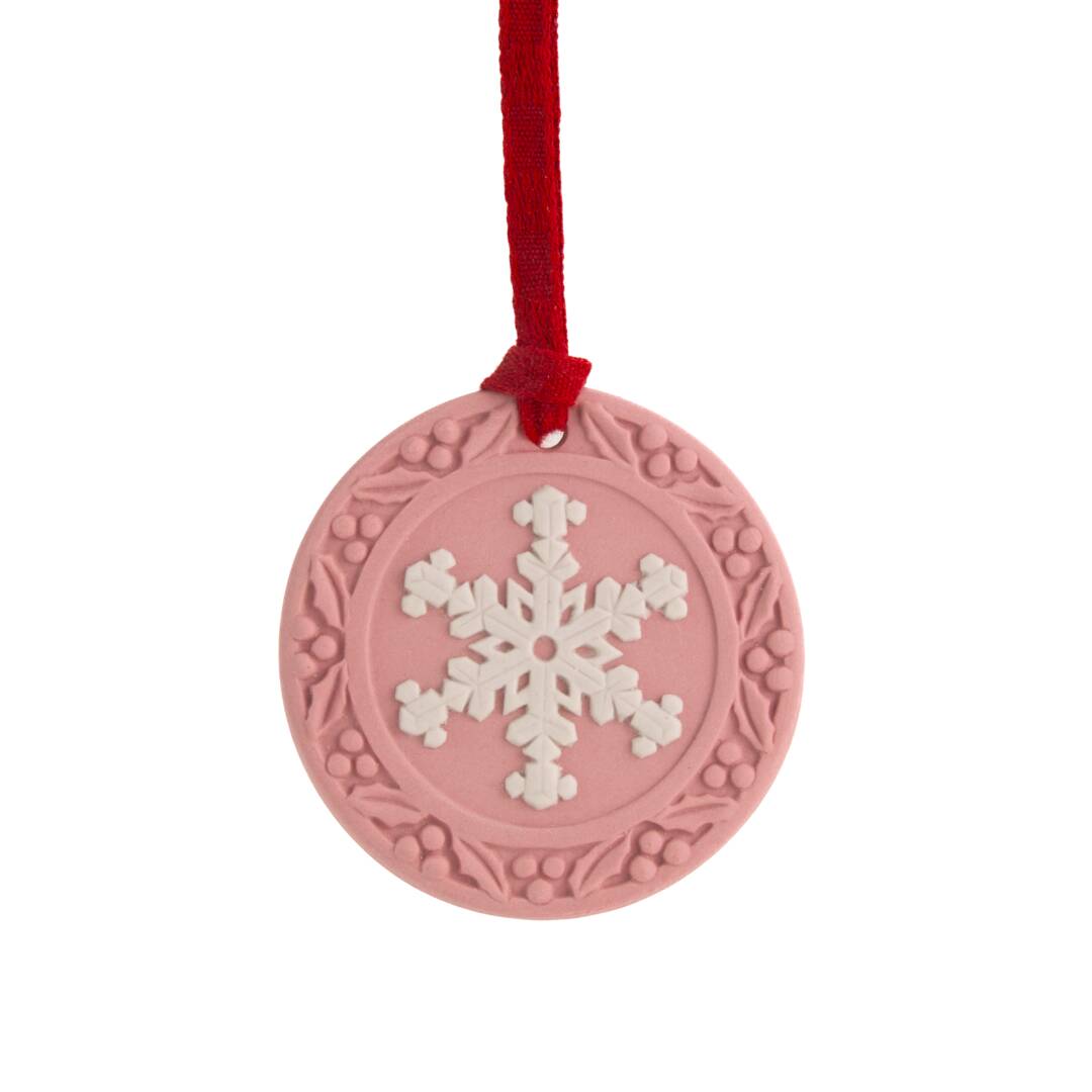 Festive Snowflake Ornament Pink / White