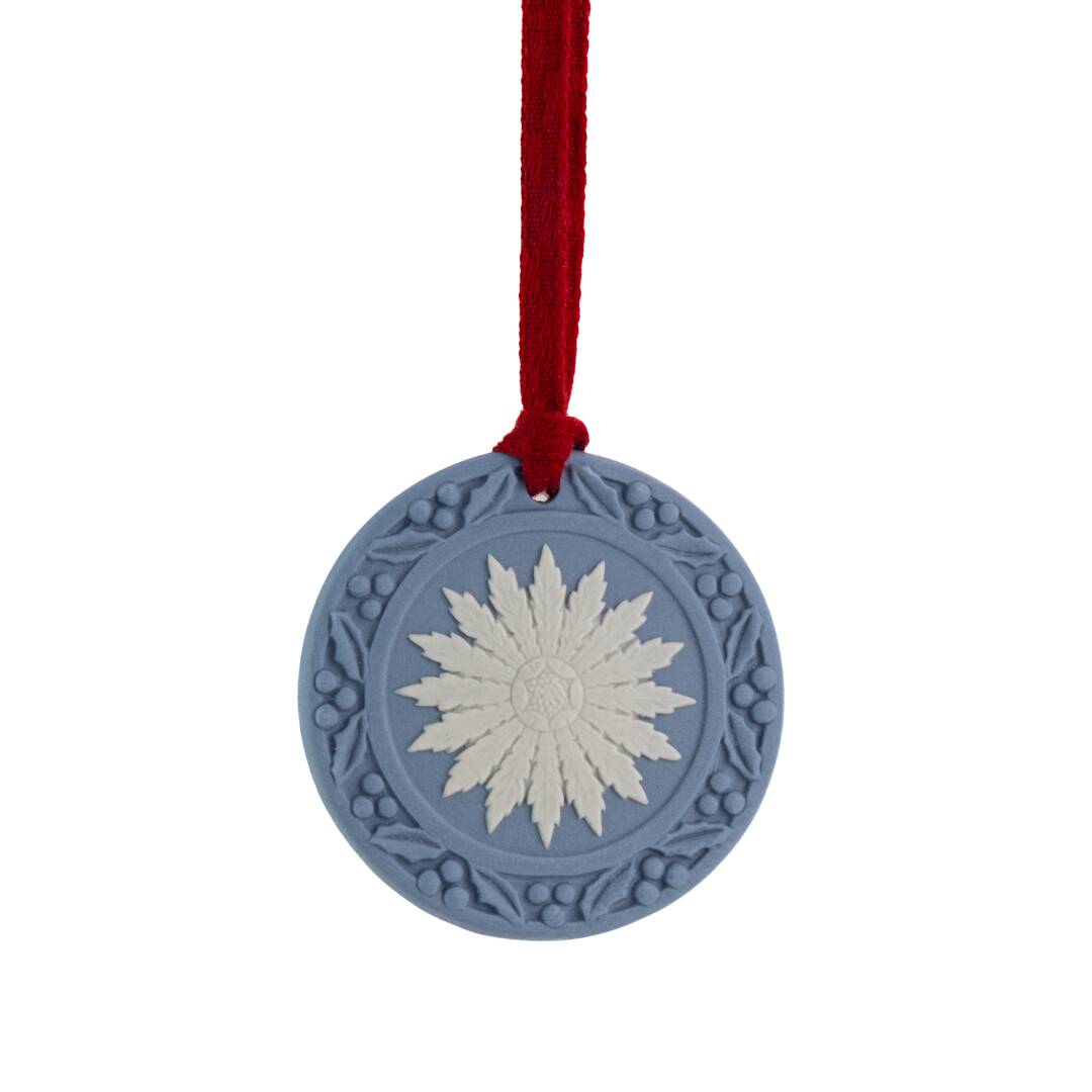 Festive Flower Ornament Blue / White