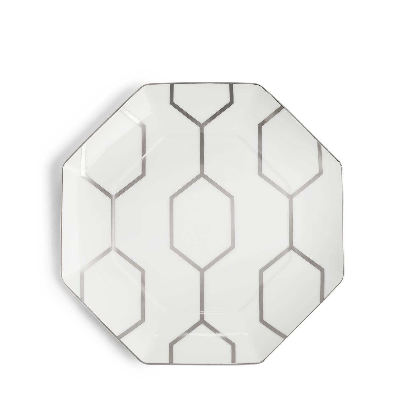 Gio Platinum Octagonal Plate 23cm