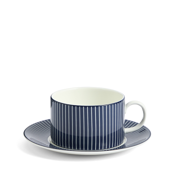GIO Teacup Saucer Pinstripe Blue