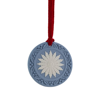Festive Flower  Ornament Blue / White