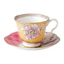 Butterfly Bloom Teaware Yellow Teacup & Saucer
