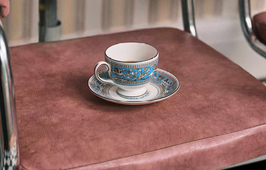 Florentine Turquoise Teacup & Saucer Set of 2