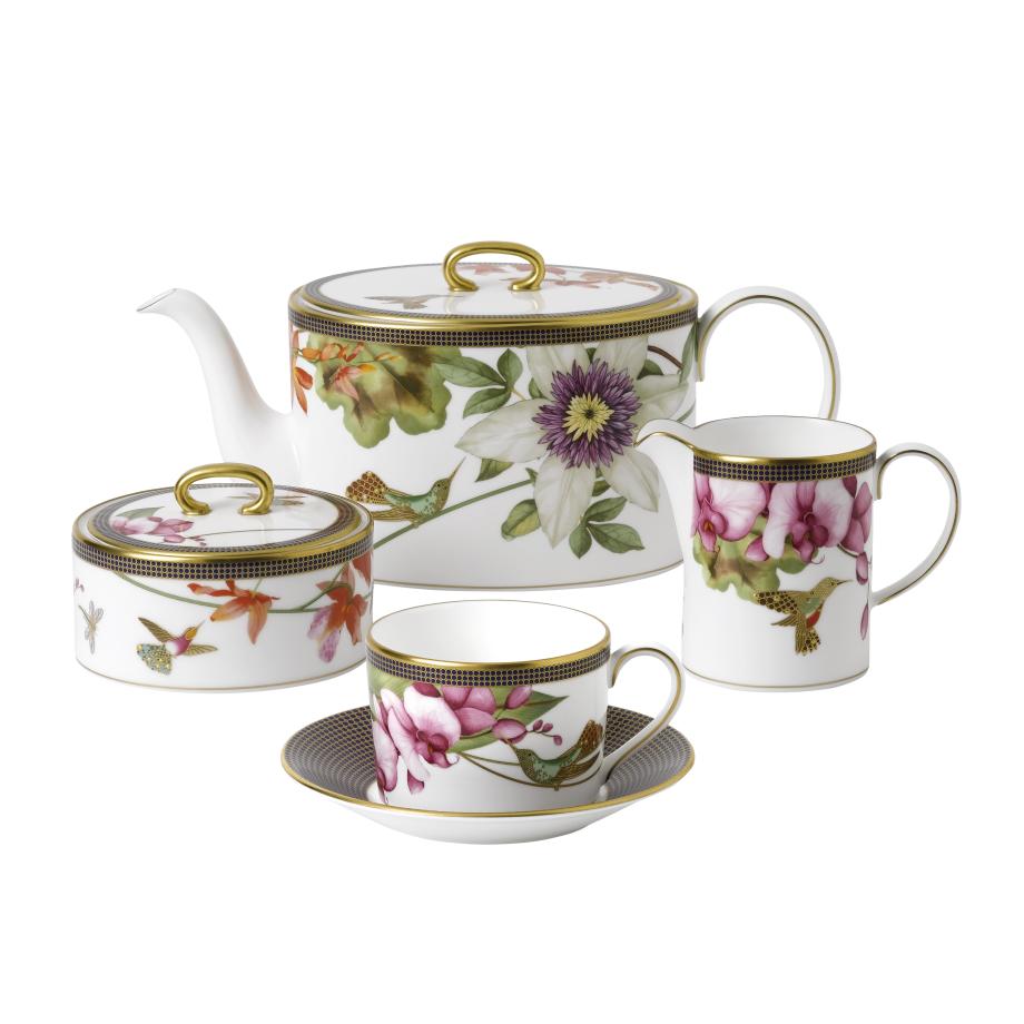 Hummingbird 15 Piece Tea Set White
