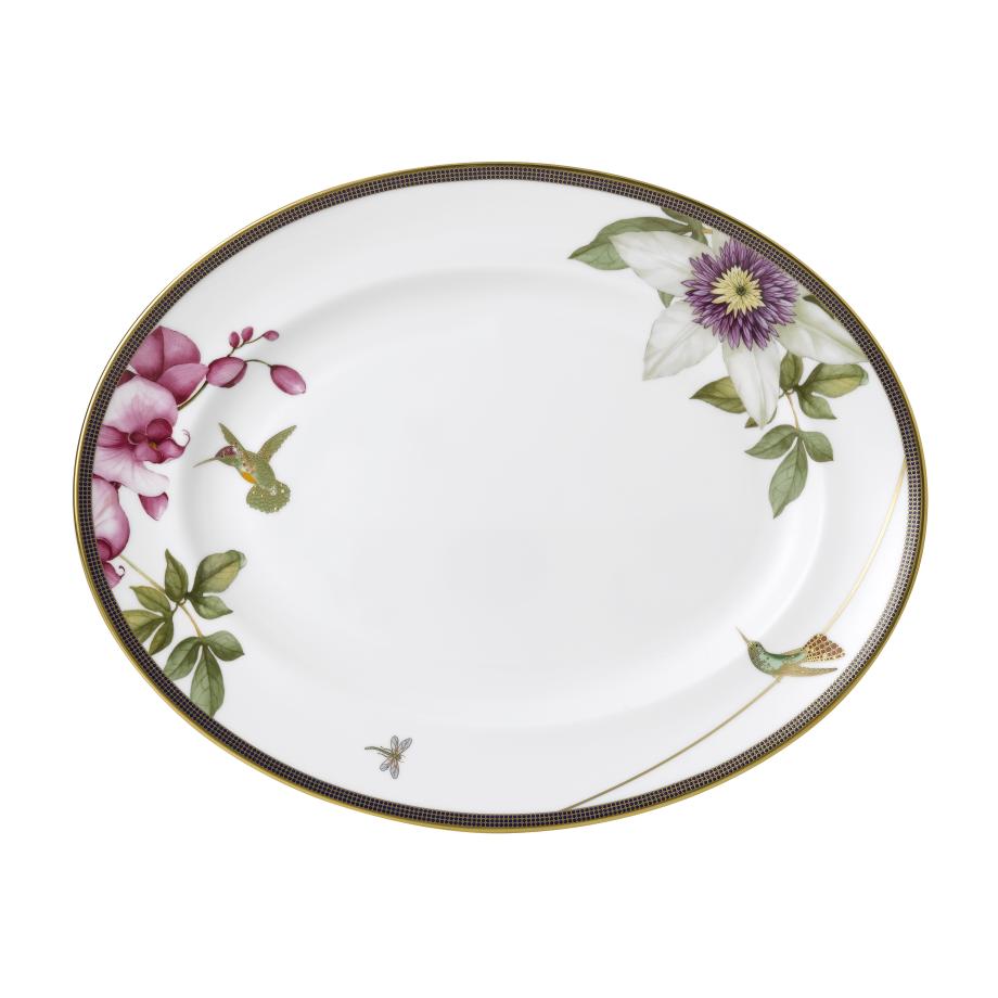 Hummingbird Oval Platter White