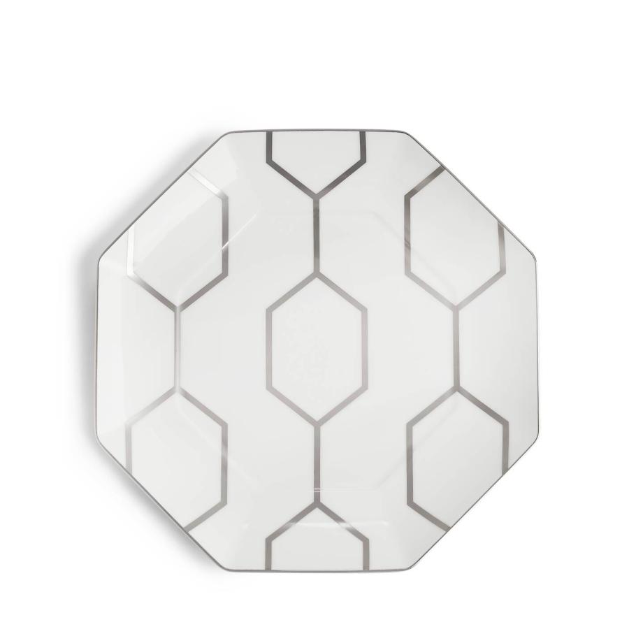 Gio Platinum Octagonal Plate 23cm