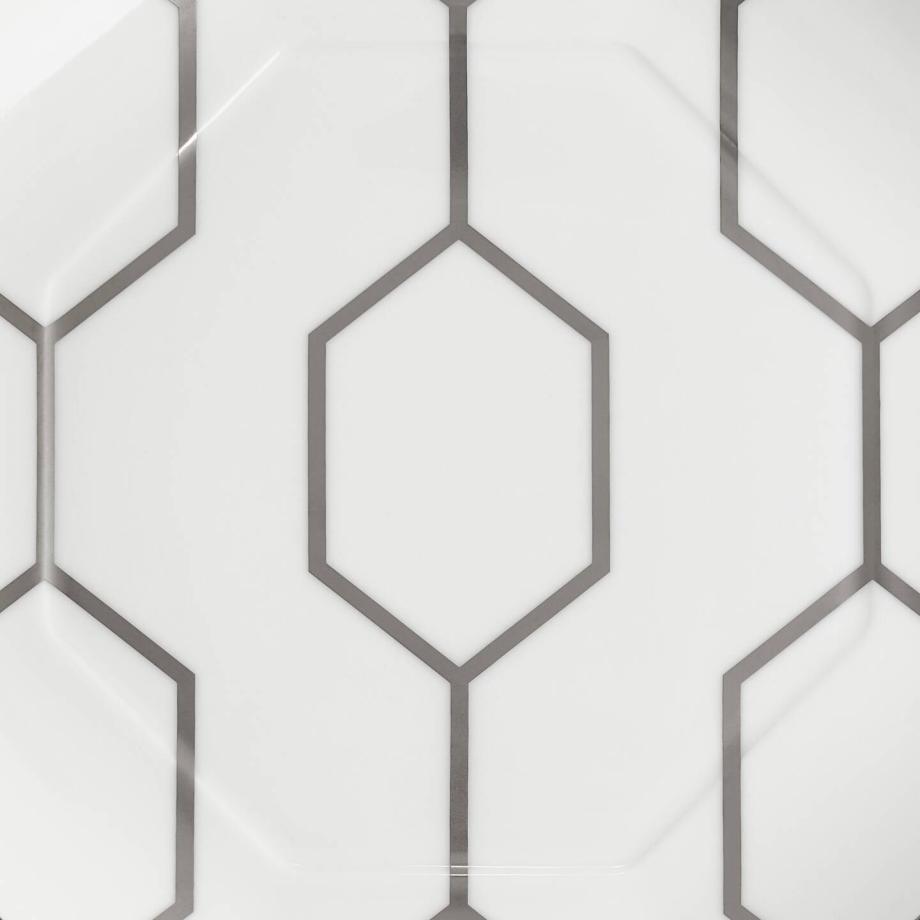 Gio Platinum Octagonal Plate 23cm