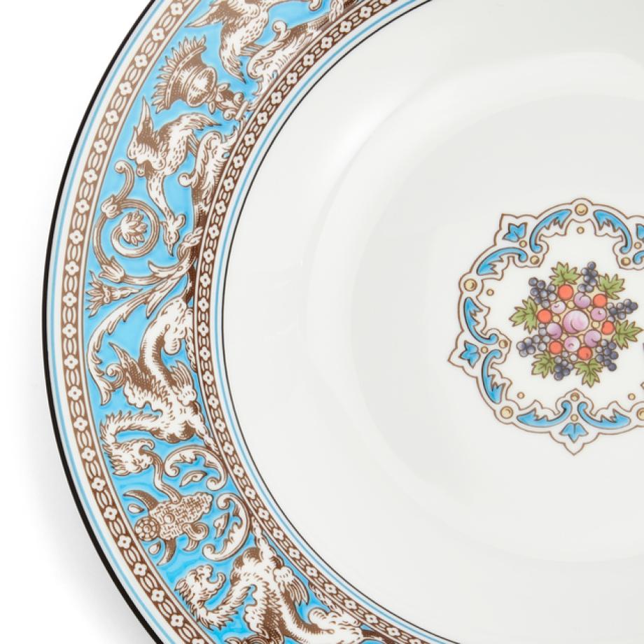 Florentine Turquoise Rim Soup 23cm