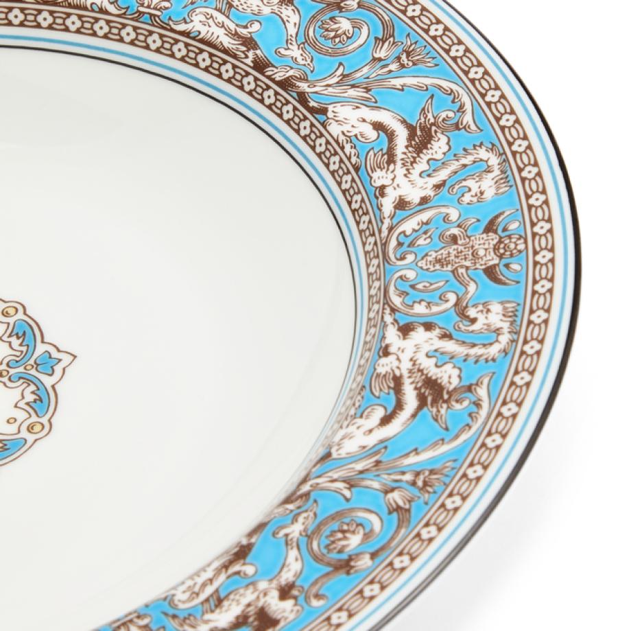 Florentine Turquoise Rim Soup 23cm