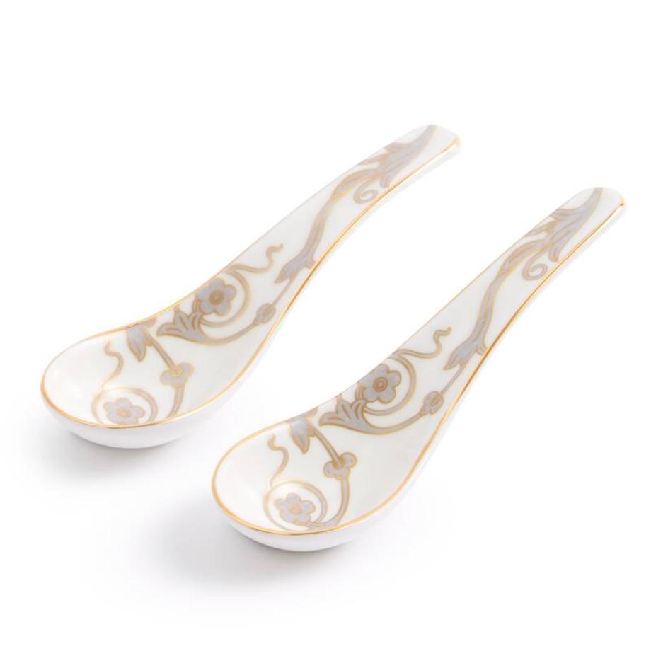 Renaissance Grey Chinese Soup Spoon Set of 2