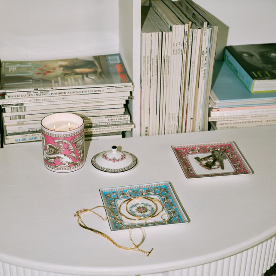 Florentine Fuchsia Square Tray lifestyle 3