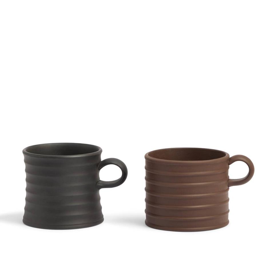 JW Anderson Mug Pair Black / Chocolate