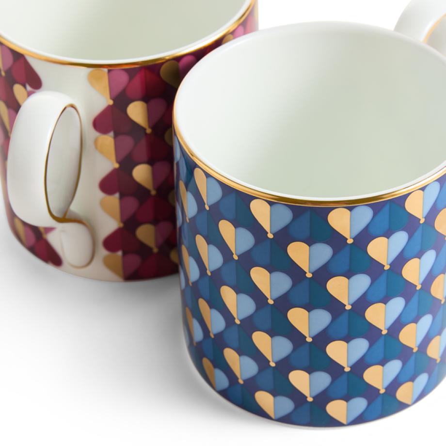 Love Mug 330ml Magenta/Aegean Set of 2