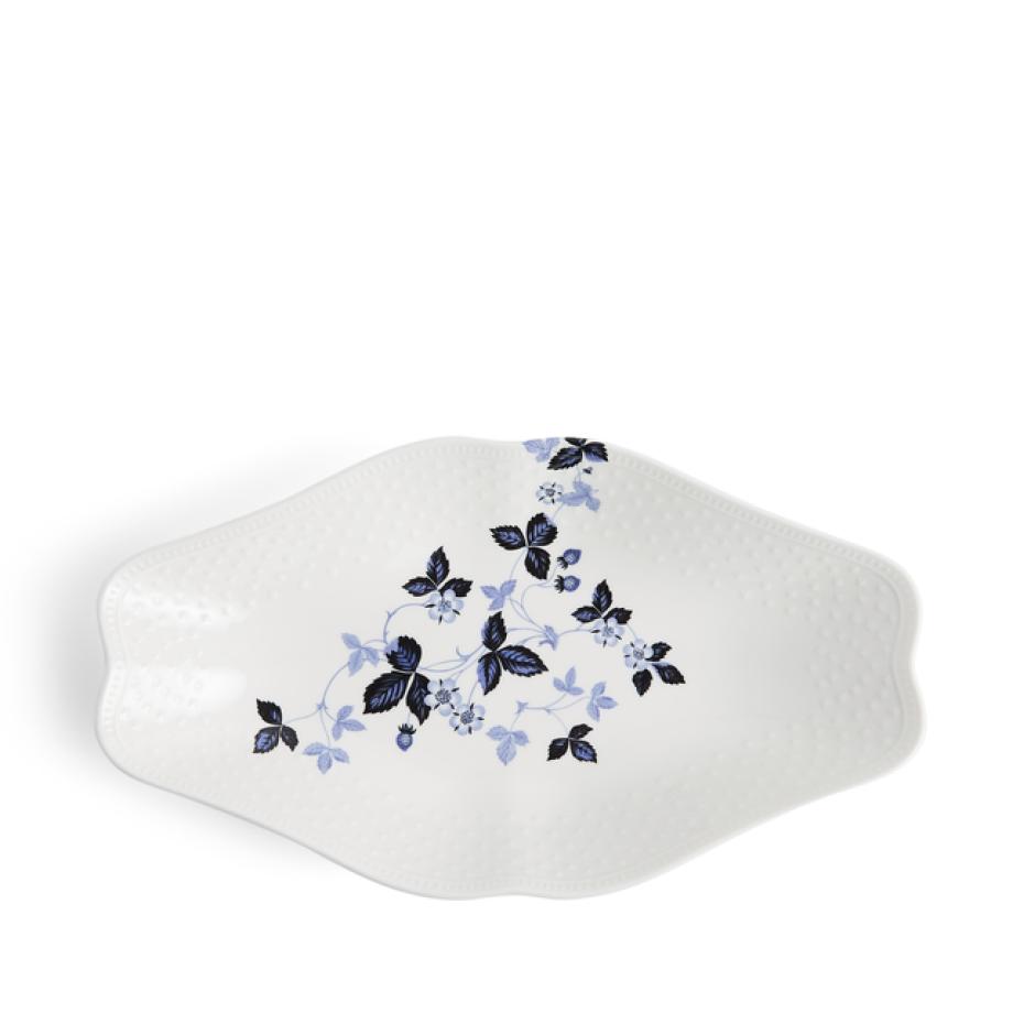 Wild Strawberry Inky Blue Oval Dish 31cm
