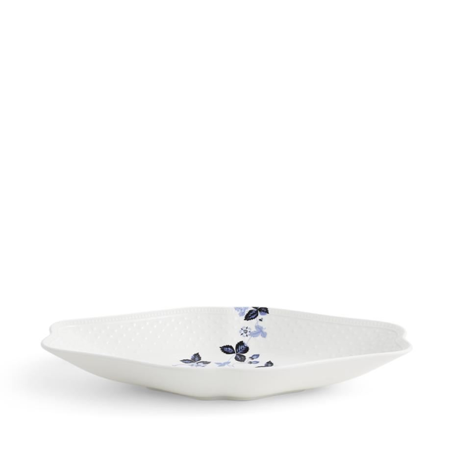 Wild Strawberry Inky Blue Oval Dish 31cm