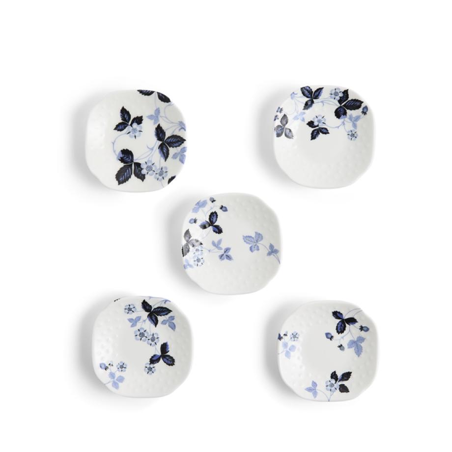 Wild Strawberry Inky Blue Soy Dish Set of 5