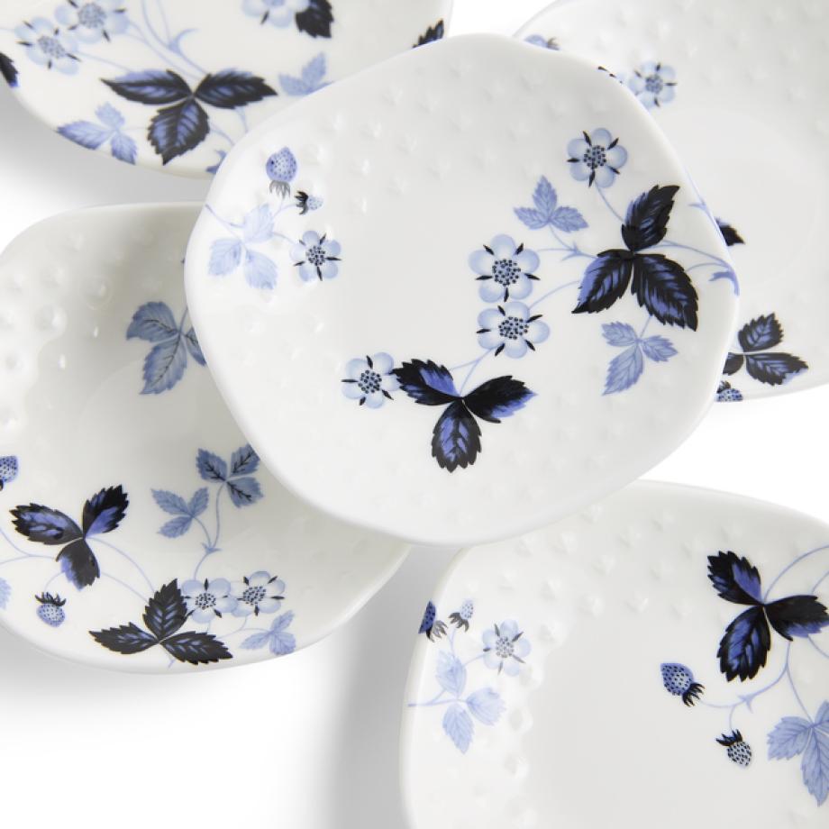 Wild Strawberry Inky Blue Soy Dish Set of 5