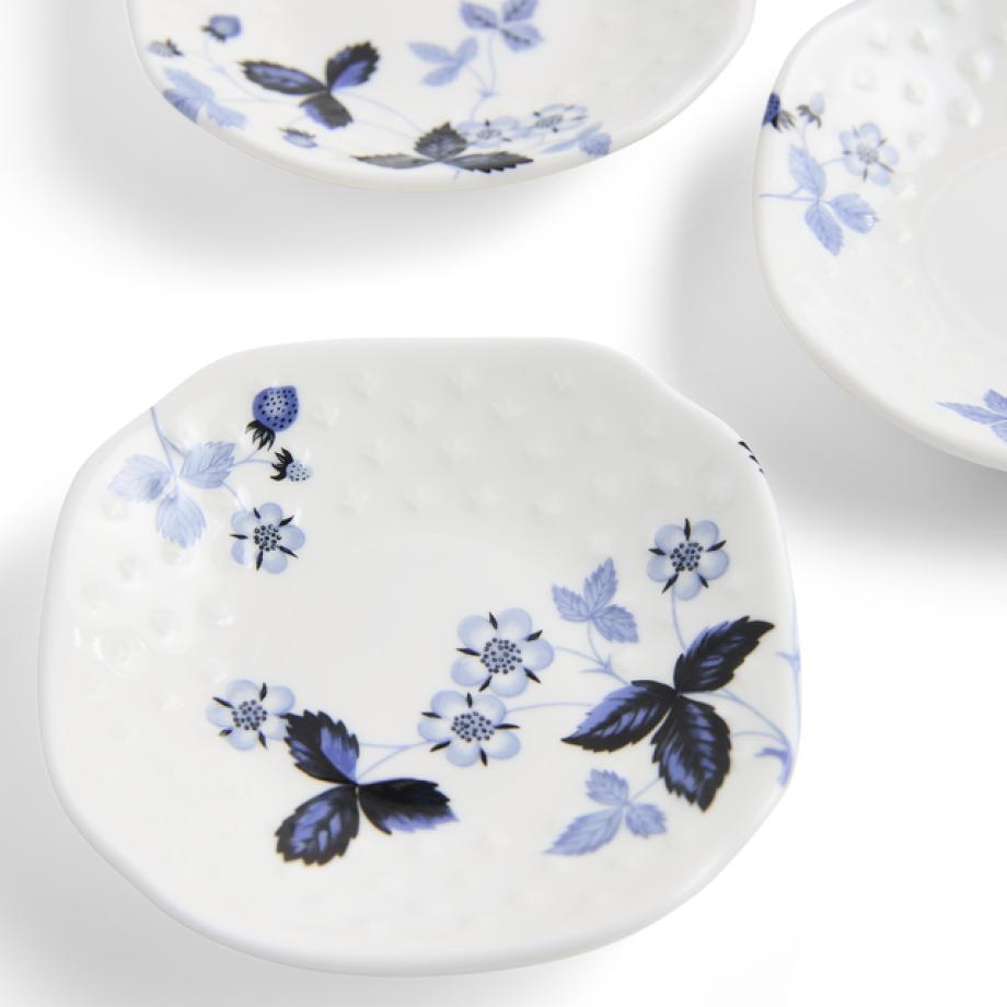 Wild Strawberry Inky Blue Soy Dish Set of 5