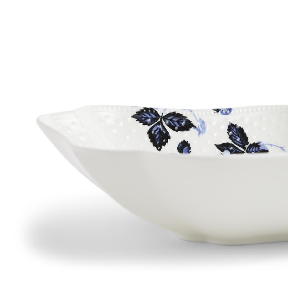 Wild Strawberry Inky Blue Shallow Bowl 23cm