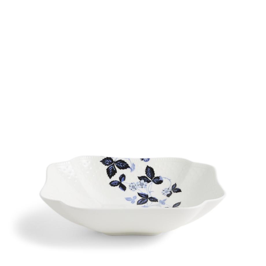 Wild Strawberry Inky Blue Shallow Bowl 23cm