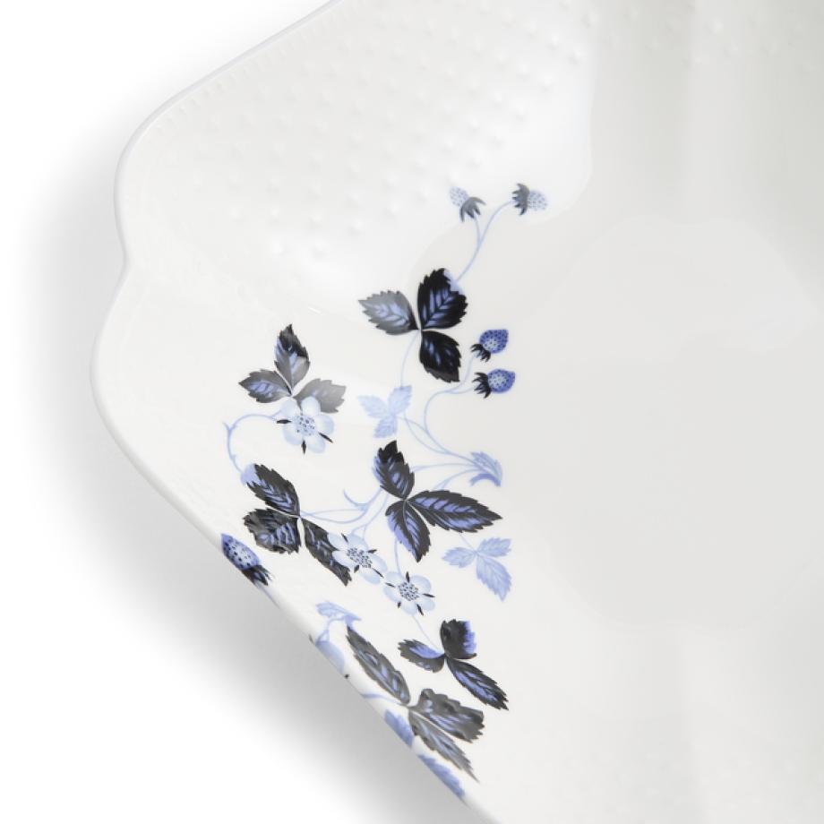 Wild Strawberry Inky Blue Shallow Bowl 23cm