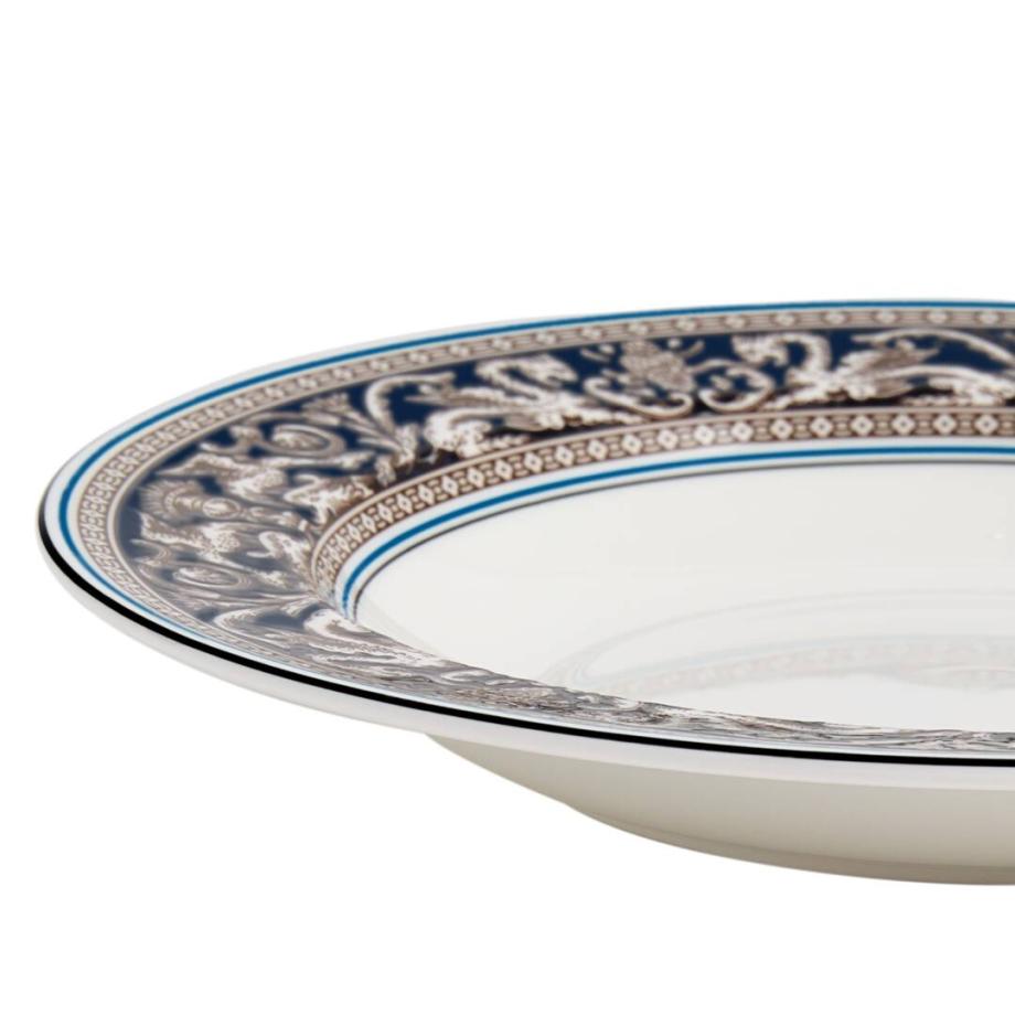Florentine Navy Rim Soup 22.8cm